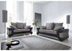 Modern living room with gray sofa set and decorative elements.